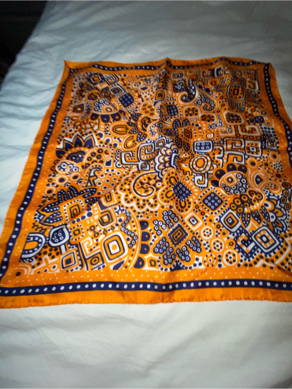 Orange Paisley Print scarf
